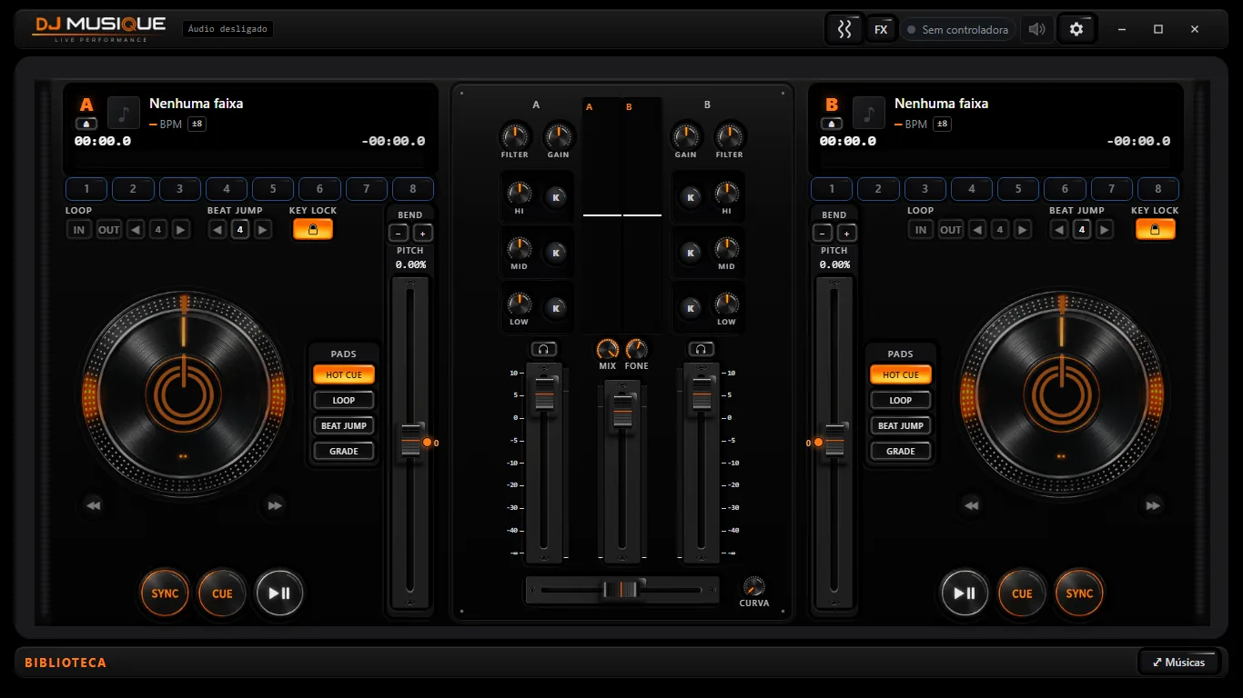 DJ: dois decks e mixer
