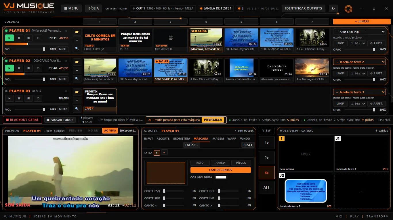 VJ: máscara e multiview